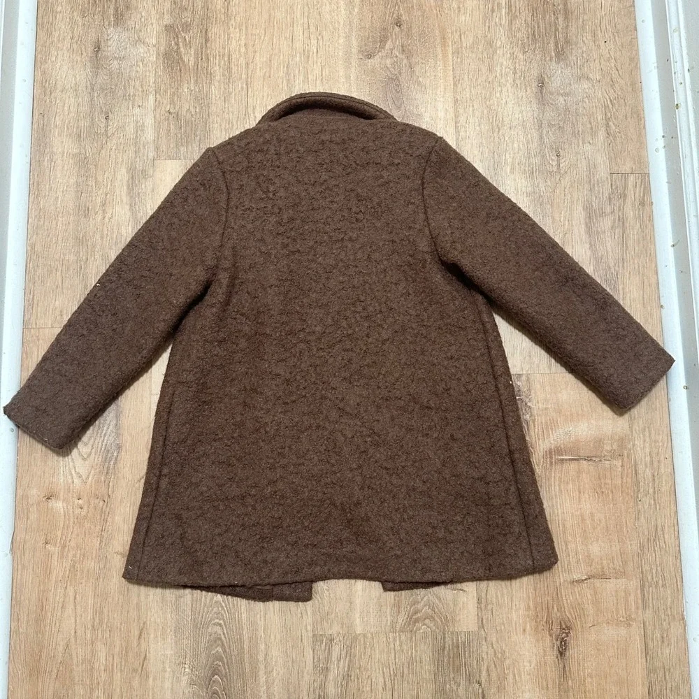 H&M Kids | Little‎ Girl Brown Wool Blend Textured Boucle Coat Jacket, Size US 7